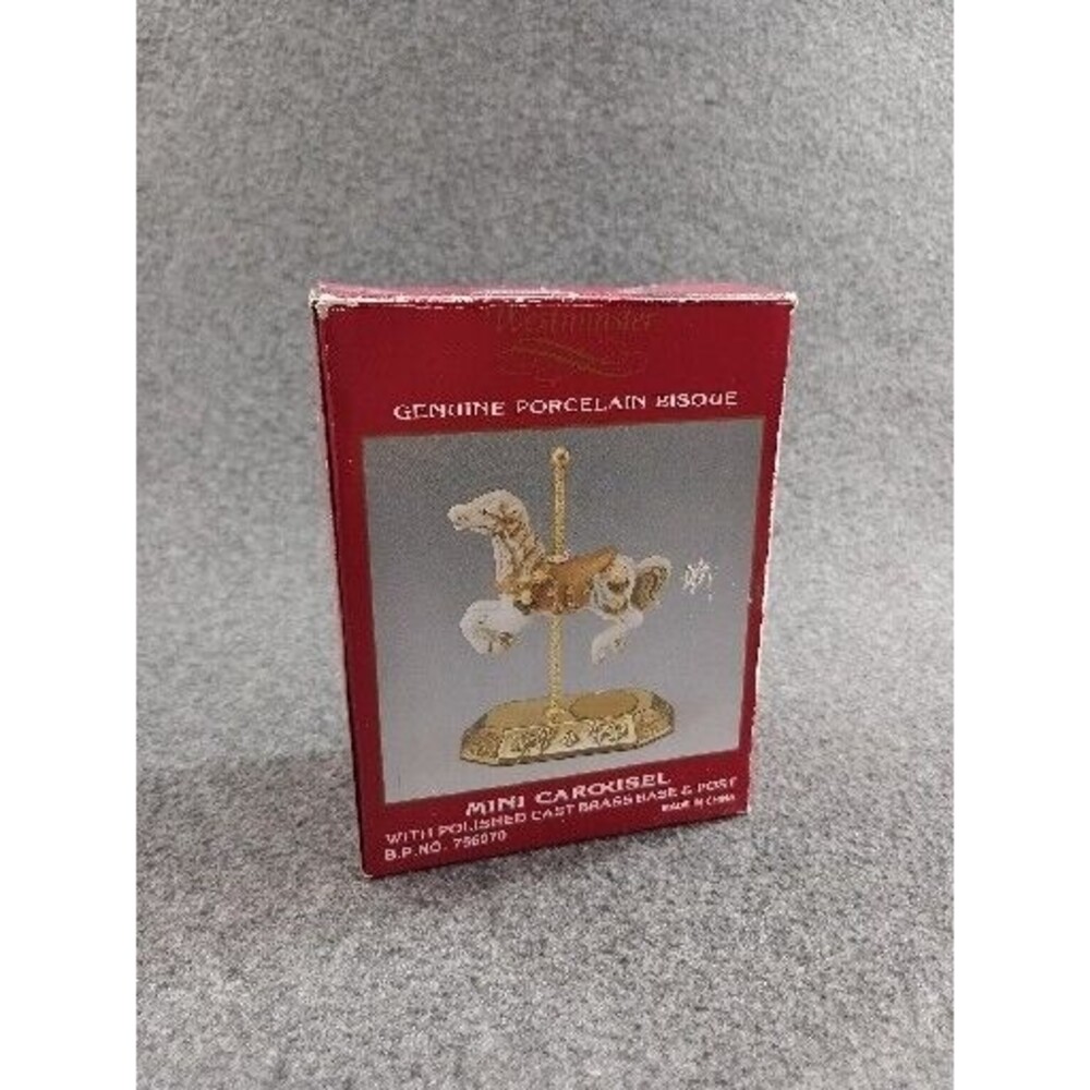 Vintage Westminster Mini Carousel Collection Porcelain Bisque Horse 756970 w/Box